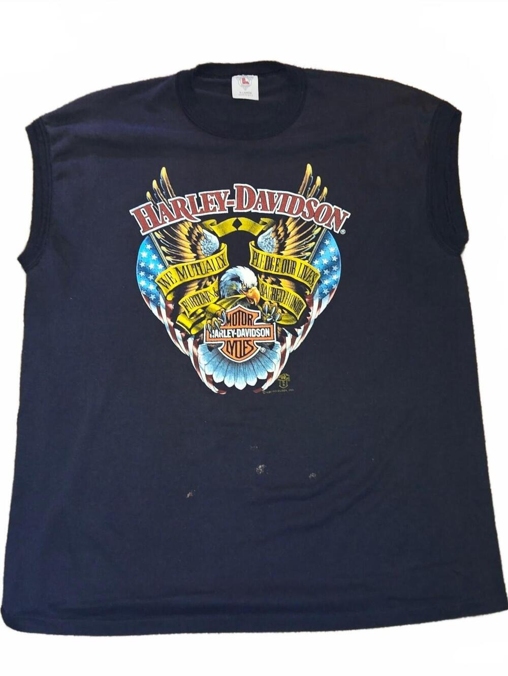 Vintage 1988 Harley Davidson Chrome Eagle Sleeveless T-shirt Tank Men Size XL
